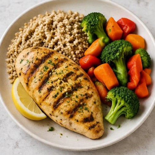 Pollo al limón con cuscús integral